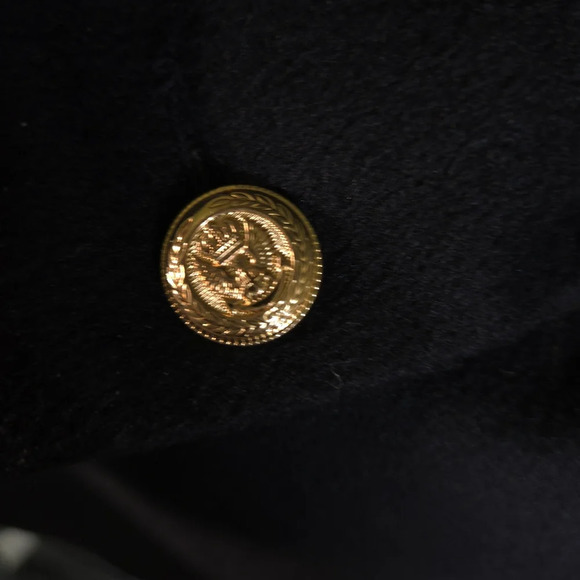 Vintage Leslie Fay Coat of Arms Blazer Size 16 Wool Cashmere Blend Goth Preppy - Picture 3 of 9